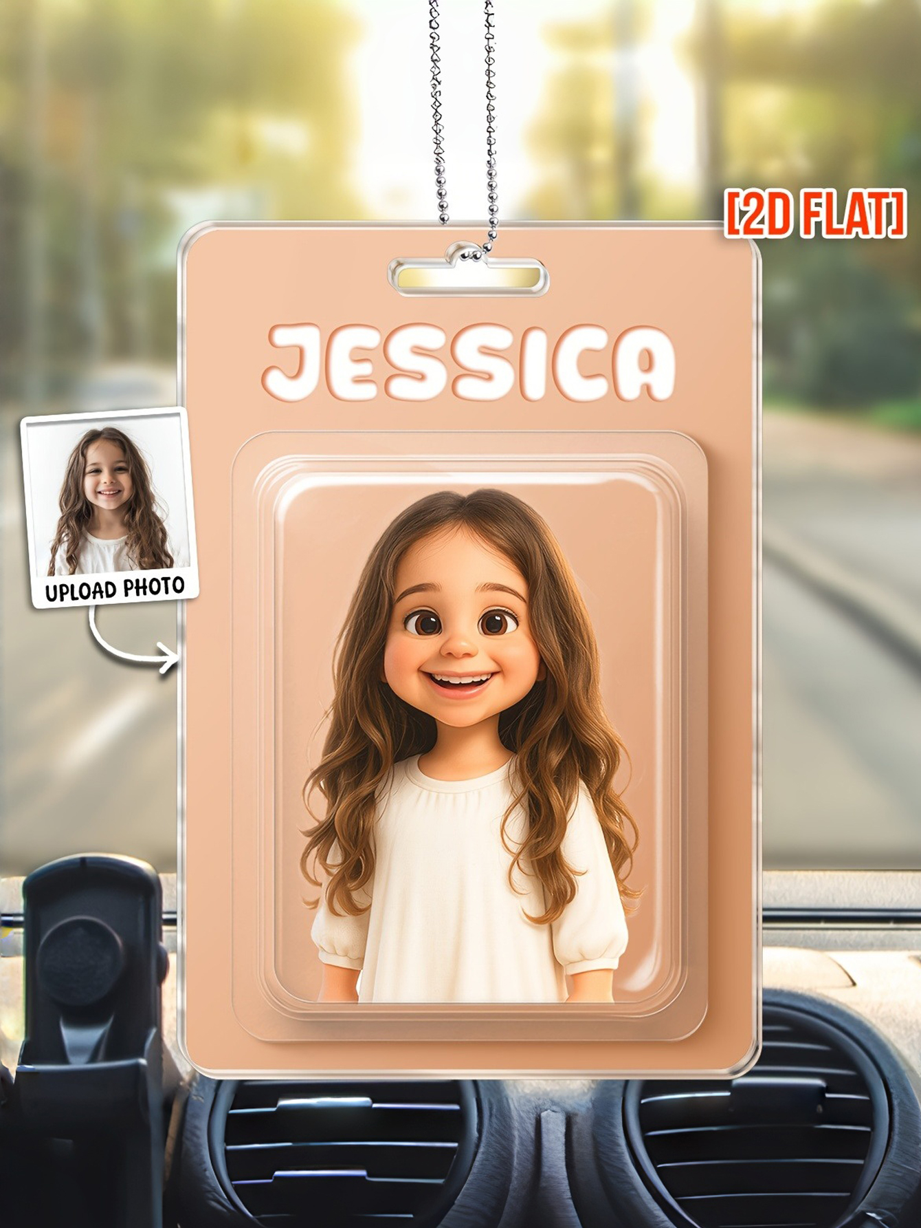 Custom Cartoon Style Photo Car Ornament